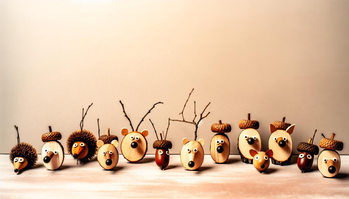 Herbstliche Eichel-Tiere aus Holz selber machen