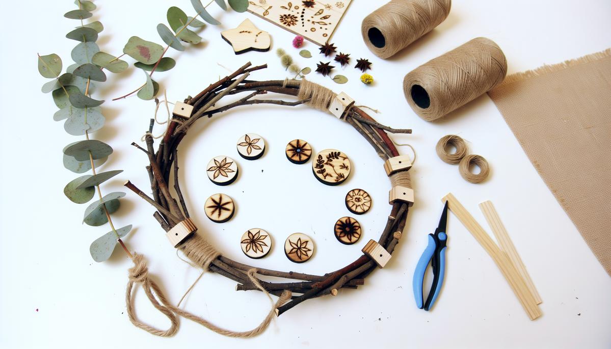 Dekorativer Holzkranz mit Brandmalerei – Natur trifft Kunst