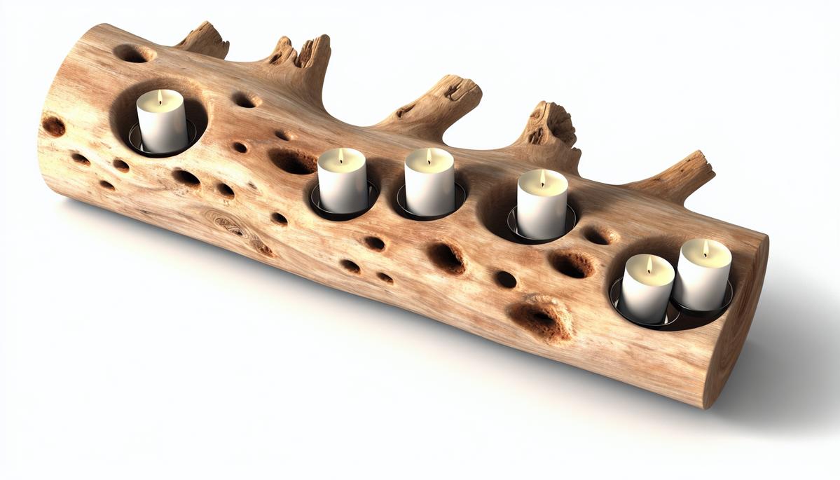 Handgefertigter Kerzenhalter aus Treibholz